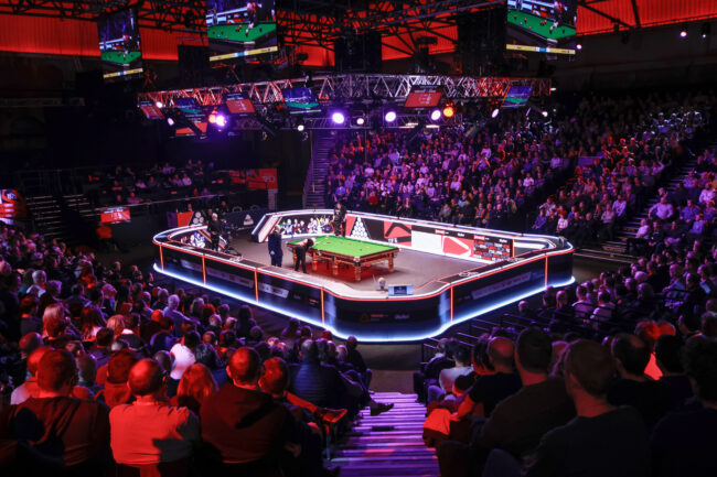 Johnstone's Paint Master Snooker arena at Alexandra Palace, London