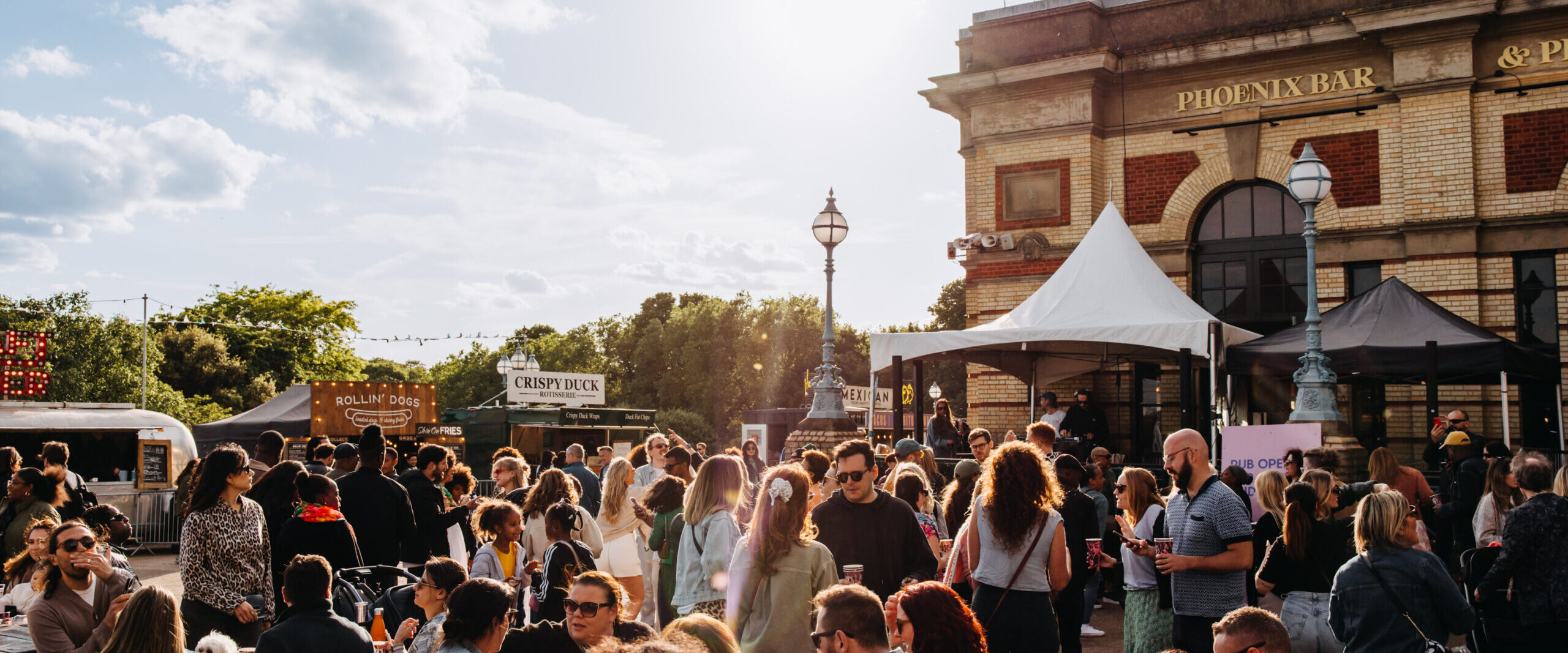 Phoenix Bar & Pizzeria beer garden with food trucks