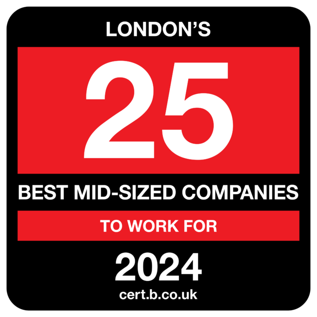 London's best mid-sized companies to work for 2024. Number 25.